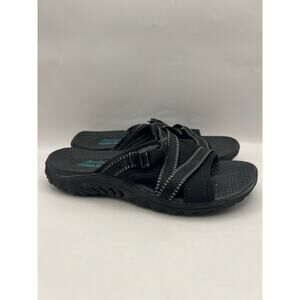 Skechers Reggae Black Slide Sandals Women Size 7